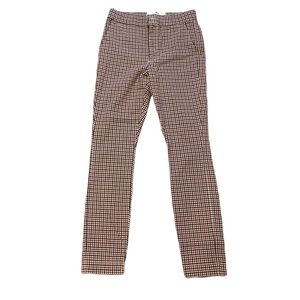 Checkered ultra high rise skinny pants